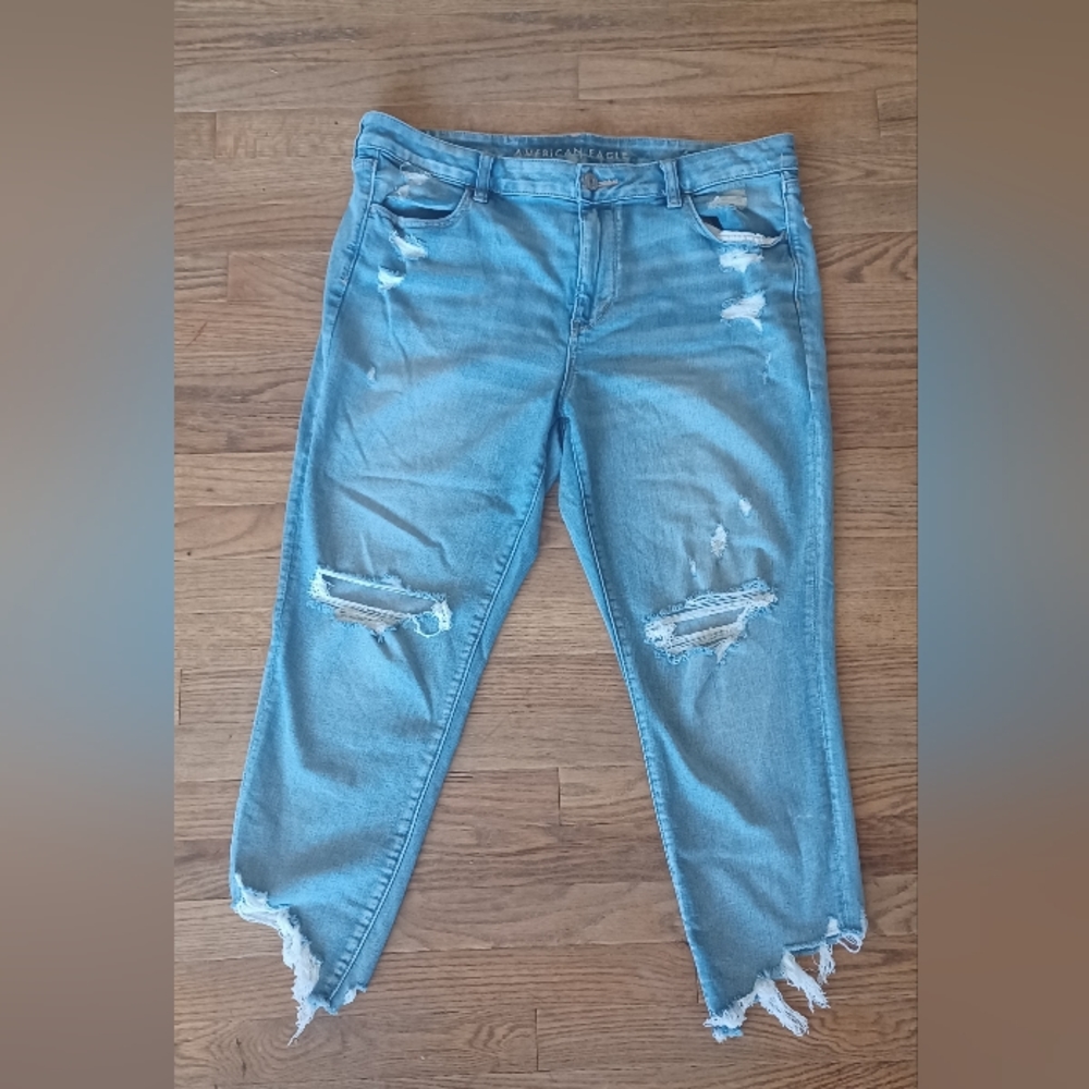 Womans American Eagle Size 16 Regular Hi Rise Jegging Crop Pants Jeans